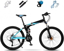 MJY Bike MJY Bikes Folding Bicycle Bike, 27-Speed Full Suspension Bicycle, Off-Road MTB Bike, Unisex Foldable Commuter Bike, Double Disc Brake 5-25, 26