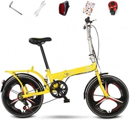 MJY Bike MJY Bikes Folding Bicycle Bike, 6-Speed Unisex Adult Bicycle, 20 Inches Off-Road MTB Bike, Foldable Commuter Bike 5-25, Yellow
