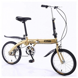 Mnjin Bike Mnjin Outdoor sports 16" Lightweight Alloy Folding City Bike Bicycle, Dual V-Style Brakes