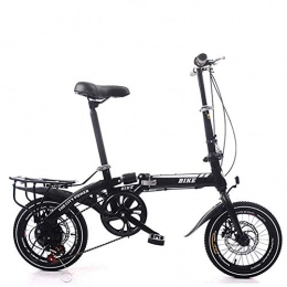Mnjin Folding Bike Mnjin Outdoor sports Adults Folding Bicycles, Foldable Bikes Variable Speed Student Small Wheel Gift 16-Inch Bike Bicycle with Disc Brake And Shock Absorption