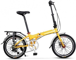Mnjin Folding Bike Mnjin Road Bike Aluminum Alloy Folding Bicycle Variable Speed Flywheel Double Disc Brakes Aluminum Alloy Drums Male and Female Road Mountain Bike 20 Inches