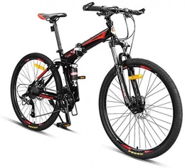 Mnjin Bike Mnjin Road Bike Foldable Bicycle Mountain Bike Adult Male Speed Off-Road Double Shock Absorber 27 Speed 26 Inches