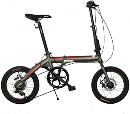 Mnjin Folding Bike Mnjin Road Bike Folding Bicycle Aluminum Alloy Front and Rear Disc Brakes Variable Speed Folding Bicycle 16 Inch 7 Speed