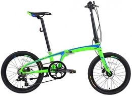 Mnjin Folding Bike Mnjin Road Bike Folding Bicycle Aluminum Frame Double Disc Brakes Shock Absorber Bicycle 8 Speed 20 Inches
