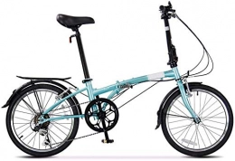 Mnjin Folding Bike Mnjin Road Bike Folding Bicycle Commuting High Carbon Steel Frame Adult Men and Women Leisure Bicycle 20 Inch 6 Speed