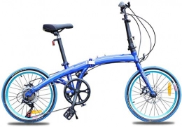 Mnjin Folding Bike Mnjin Road Bike Folding Bicycle Front and Rear Disc Brakes Mini Student Bicycle 20 Inch