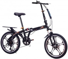 Mnjin Folding Bike Mnjin Road Bike Folding Bicycle Front and Rear Shock Double Disc Brakes Shift One Wheel Male and Female Students Adult Car 20 Inch