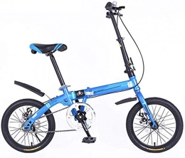 Mnjin Bike Mnjin Road Bike Folding Bicycle High Carbon Steel Frame Front and Rear Disc Brakes Folding Bike 16 Inch