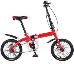 Mnjin Folding Bike Mnjin Road Bike Folding Bicycle High Carbon Steel Frame Light Front and Rear Disc Brakes 16 Inch