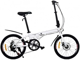 Mnjin Folding Bike Mnjin Road Bike Folding Car Front and Rear Disc Brakes Aluminum Frame Sports Folding Bike 20 Inch 7 Speed