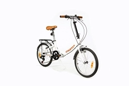 Moma Bikes Folding Bike Moma Bikes, First Class Folding City bike 20", white, Aluminum, SHIMANO 6 Speeds, Comfort Saddle