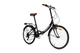 Moma Bikes Folding Bike Moma Bikes, TOP CLASS 24", Folding City Bike, Black, Aluminum, 6 Speeds, Comfort Saddle