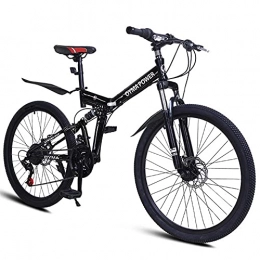 MOME Bike MOME 26 inch adult off road mountain bike, youth folding double disc brake full suspension non slip mountain bike, it has 21 speeds to deal with hilly terrain, and the speed is very stable