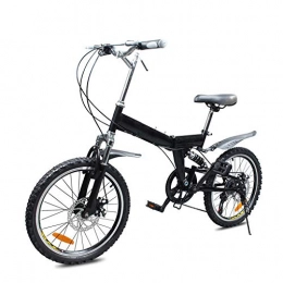 Domrx Folding Bike Mountain Bicycle 20 Inch High Carbon Steel Frame Folding Bike / Bilateral Folding Pedal Variable Speed Bicycle-Black