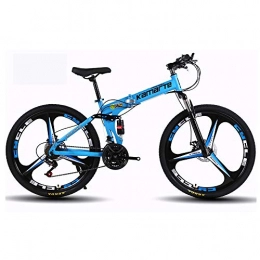 Augu Bike Mountain Bicycle, Oil brake 27 Speed Dual Suspension Folding Bike 24 Inches three-blade Wheels Bike Unisex Adult