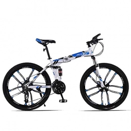 Jieer Bike Mountain Bike, 26" Folding Mountain Trail Bicycle, Compact Commuter Bike, Shimano Drivetrain for Adult, YouthBoys and Girls, D 21Speed