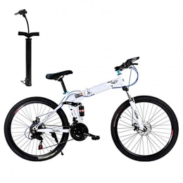 CXQ Folding Bike Mountain Bike 26 Inch Folding Bikes, Adult Variable Speed Mountain Bicycle High Carbon Steel Double Shock-absorbing Cross-country Road Bike for Women Men Adult