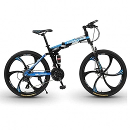 Tbagem-Yjr Bike Mountain Bike, 6 Knife Wheels Variable Speed Bicycle 21 / 24 / 27 / 30 Speeds Mountain Trail Bike Carbon Steel Outroad Portable Adult 26 Inch Folding Road Bicycles Color: A-D ( Color : B , Speed : 21speed )