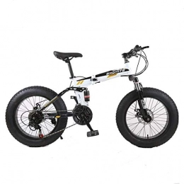 WZB Folding Bike Mountain Bike, 7 / 21 / 24 / 27 / 30 Speed Steel Frame, 4.0" Fat Tyres Spoke Wheels Suspension Folding Bike, 1, 7speed