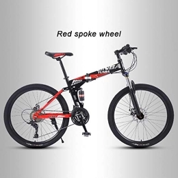 ZYZYZY Folding Bike Mountain Bike Adult Folding Lightweight High-carbon Steel Road Bike Variable Speed Disc Brake All Terrain MTB Racing Bicycle A-27 Speed 26 Inches