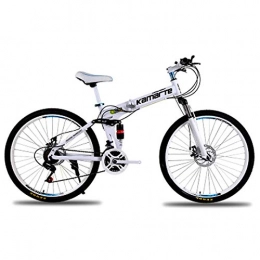 Doris Bike Mountain Bike Bicycle Adult Student Outdoors Sport Cycling 24Inch / 26 Inch Rear Suspension Road Folding Bikes Exercise 21 / 24 / 27 Speed for Men And Women - White, 24inch 24speed