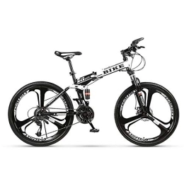 Generic Folding Bike Mountain Bike, Foldable MountainBike 24 / 26 Inches, MTB Bicycle with 3 Cutter Wheel, White