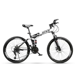 Generic Folding Bike Mountain Bike, Foldable MountainBike 24 / 26 Inches, MTB Bicycle with Spoke Wheel, White