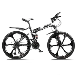  Bike Mountain Bike Folding Bikes, 26In 21-Speed Double Disc Brake Full Anti-Slip, Lightweight Aluminum Frame, Fork