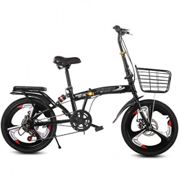 CXSMKP Bike Mountain Bike Folding Bikes for Adult with High Carbon Steel Frame, Foldable Bike 20Inch 3 Spoke 6-Speed, Double Disc Brake And Dual Suspension for City Mountain