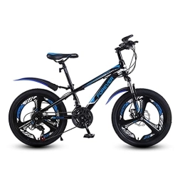  Folding Bike Mountain Bike Folding Bikes with High Carbon Steel Frame, Featuring 21 / 24 Speed Shifter, Double Disc Brake and Dual Suspension Anti-Slip Bicycles(Size:20 inch 21 speed, Color:Blue)