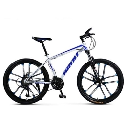 Bike Mountain Bike, Mountain Trail Bike High Carbon Steel Folding Outroad Bicycles, Bicycle Full Suspension Gears Dual Disc Brakes, E-21speed