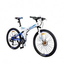 Domrx Bike Mountain Bike Variable Speed Off-Road Folding Double Shock Absorption Soft Tail Racing Aluminum Alloy-Blue_26*17(165-175cm)