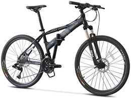 Aoyo Bike Mountain Bikes, 26 Inch 27 Speed Hardtail Mountain Bike, Folding Aluminum Frame Anti-Slip Bicycle, Kids Adult All Terrain Mountain Bike, (Color : Black)