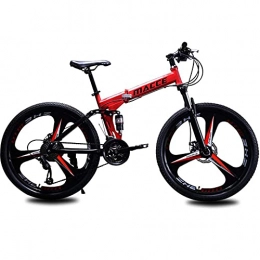 WXXMZY Bike Mountain Bikes, 26-inch Foldable Mountain Bikes, 21, 24 And 27-speed Full Suspension Mountain Bikes, Outdoor Folding Bikes For Men And Women (Size : 26 inches, Speed : 24speed)