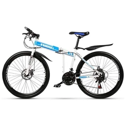  Folding Bike Mountain Bikes 26 Inches, Carbon Steelmountain Bike 21-30 Speed Bicycle Full Suspension MTB Spokes Wheel, D-27speed