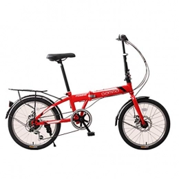 Mountain Bikes Folding Bike Mountain Bikes Bicycle bicycle variable speed bicycle folding car shock absorption men and women on their own side 7 speed shift (Color : Red, Size : 153 * 55 * 54cm)