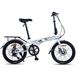Mountain Bikes Bike Mountain Bikes Bicycle Folding Bike Variable Speed Bike Mini Bike Shock Absorption for Men and Women Students 20" (Color : White, Size : 155 * 60 * 101cm)