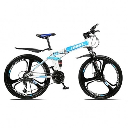 Mountain Bikes Bike Mountain Bikes Folding Bikes for Adult, Adult Bicycle 24" / 26", 3 / 6 / 10 Cutter Wheel, MTB, Blue, 21-stage shift