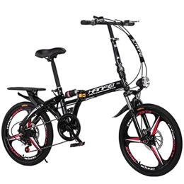  Folding Bike Mountain Bikes Mtb Bike Cycling Folding Bicycle for Adults Mens Women 26 Inch for Kids Variable Speed Double Shock Absorption Adult, Black, 20 inch