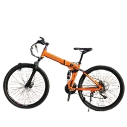  Folding Bike Mountain Bikes Mtb Bike Cycling Folding Bicycle for Adults Mens Women for Kids Variable Speed Adult, Orange, 26 inch 27 speed
