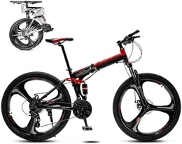 MQJ Bike MQJ 24 inch MTB Bicycle Unisex Folding Commuter Bike 30-Speed Gears Foldable Mountain Bike Off-Road Variable Speed Bikes for Men and Women Double Disc Brake