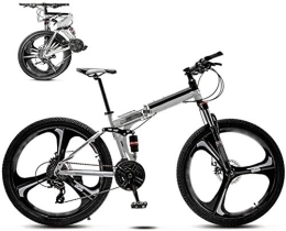 MQJ Folding Bike MQJ 24 inch MTB Bicycle Unisex Folding Commuter Bike 30-Speed Gears Foldable Mountain Bike Off-Road Variable Speed Bikes for Men and Women Double Disc Brake-A_21 Speed, a, 24 Speed
