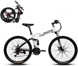 MQJ Bike MQJ Foldable Mountain Bike 8 Seconds Fast Folding Mountain Bike 24-Inch 21-Speed Steel Frame Double Disc Brakes Foldable Bike, Used for Off-Road Outdoor City Cycling Travel-24Inch_B, 24Inch