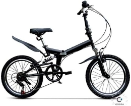 MQJ Folding Bike MQJ Lightweight Folding Bike Portable Foldable Bicycle 20-Inch Wheels with Featuring Front and Rear Fenders and 6-Speed Drivetrain for City Riding Commuting and Walking to Work-20_A, 20, D