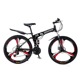 MQJ Bike MQJ Mens / Youth Mountain Bike 26" Wheel with Foldable Carbon Steel Frame 21-Speed with Shock-Absorbing Front Fork / Black