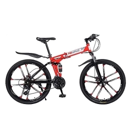 MQJ Bike MQJ Mountain Bike, 26-Inch Men's Double-Disc Brake Hard-Tail Bicycle with Adjustable Speed and Foldable High-Carbon Steel Frame, A~26 Inches, 27 Speed