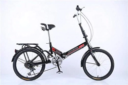 GLSF Bike Ms Student Portable 20 Inches Folding Bikes for Adults Foldable Bicycle Exercise Mountain Kids' Bmx Cycling-equipment (Variable speed, Black)