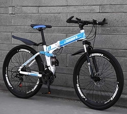 MSM Furniture Bike MSM Furniture MTB Bicycle With Spoke Wheel, Foldable Mountainbike 24 26 Inches, Lightweight Mountain Bikes Bicycles Blue 24", 30 Speed