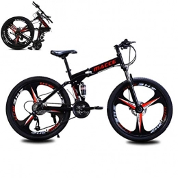 MTTKTTBD Foldable Mountain Bike 8 Seconds Fast Folding MTB Bicycle 26 Inches 21 Speed Steel Frame Dual Disc Brake Folding Bike for Off-road Outdoor City Cycling Travel