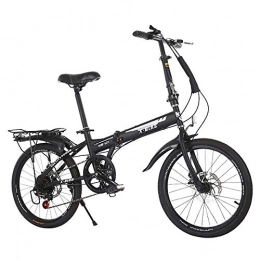 MTTKTTBD Folding Bike MTTKTTBD Lightweight Folding Bike, Portable Foldable Bicycle, 20-Inch Wheels, with Rear Carry Rack and 7-Speed Drivetrain, Compact Folding Bike for City Riding Commuting and Walking to Work